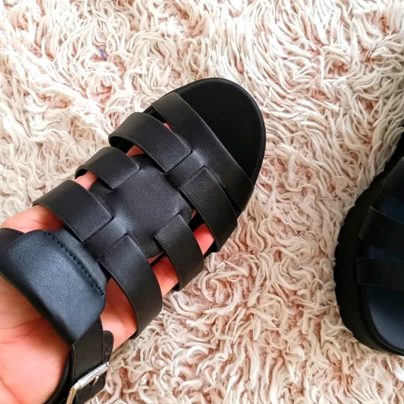 Soda black chunky heel sandals - Picture 4 of 8